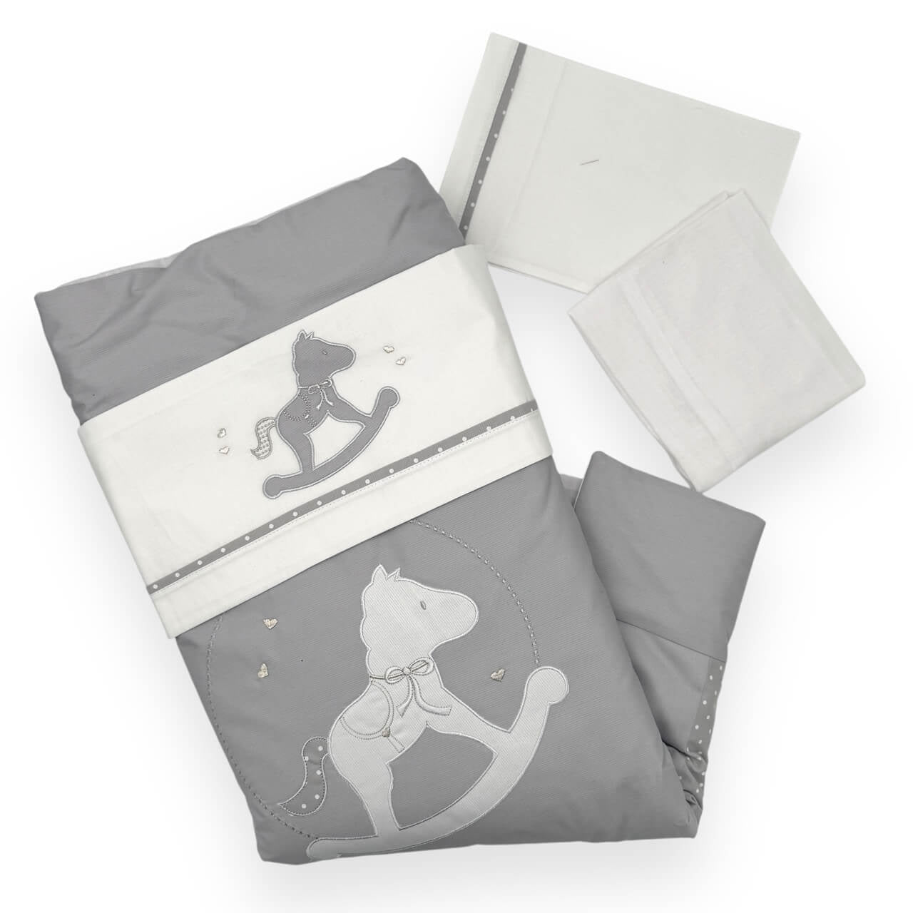Komplettes Bettwäscheset + abnehmbare Bettdecke + Kinderwagen-Kissenbezug