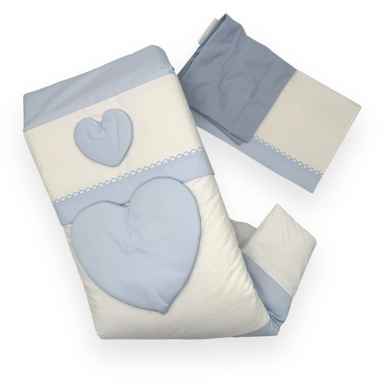 Komplettes Bettwäscheset + abnehmbare Bettdecke + Kinderwagen-Kissenbezug