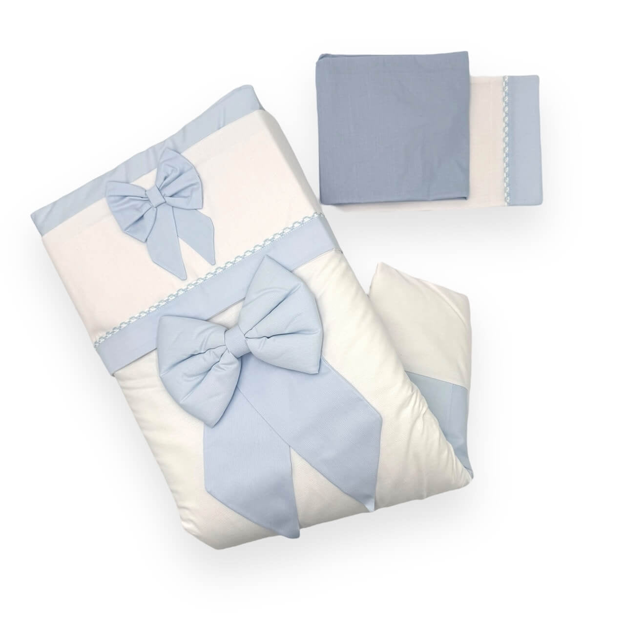 Komplettes Bettwäscheset + abnehmbare Bettdecke + Kinderwagen-Kissenbezug