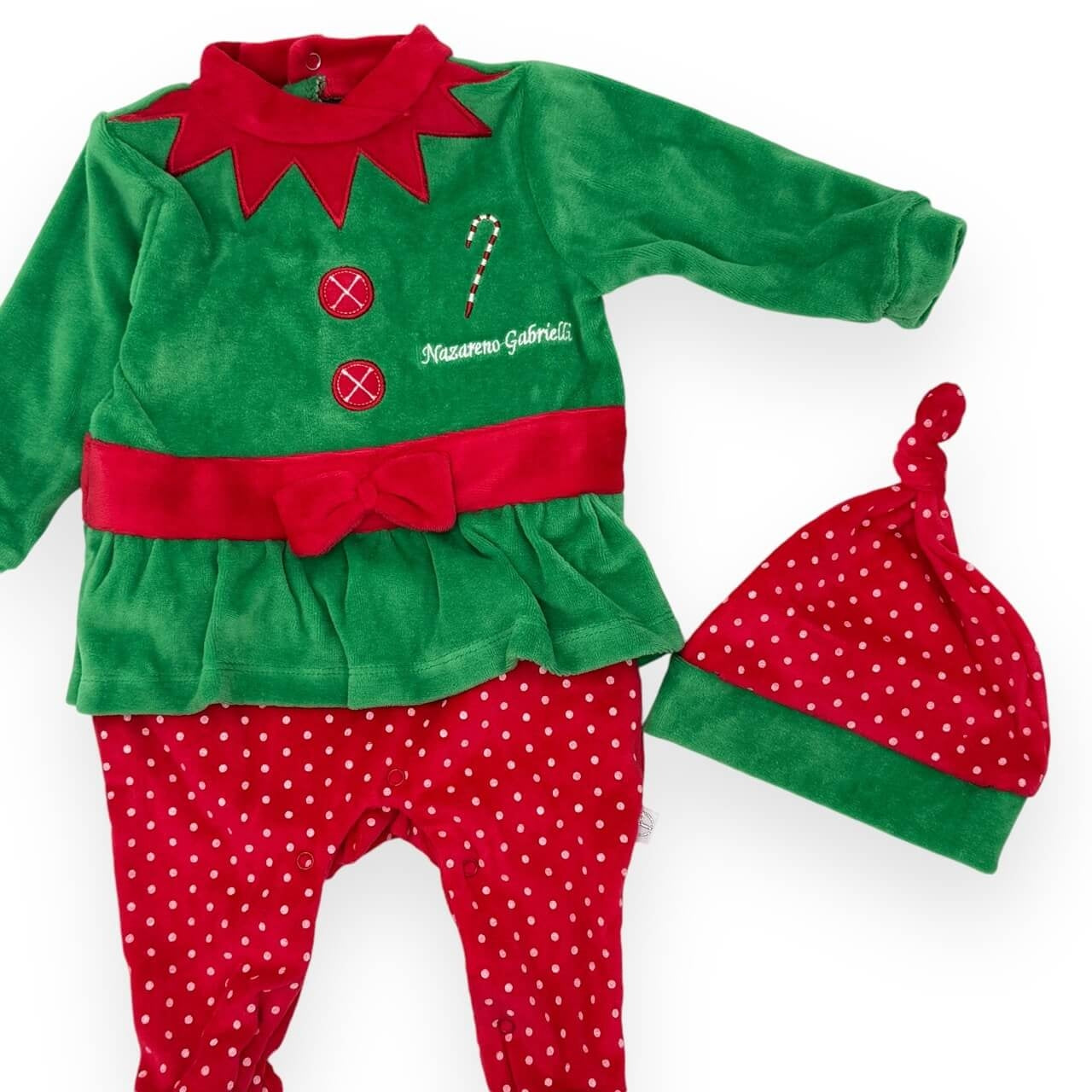 Weihnachtselfen-Baby-Mädchen-Chenille-Strampelanzug