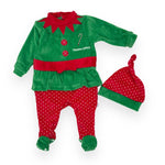 Weihnachtselfen-Baby-Mädchen-Chenille-Strampelanzug