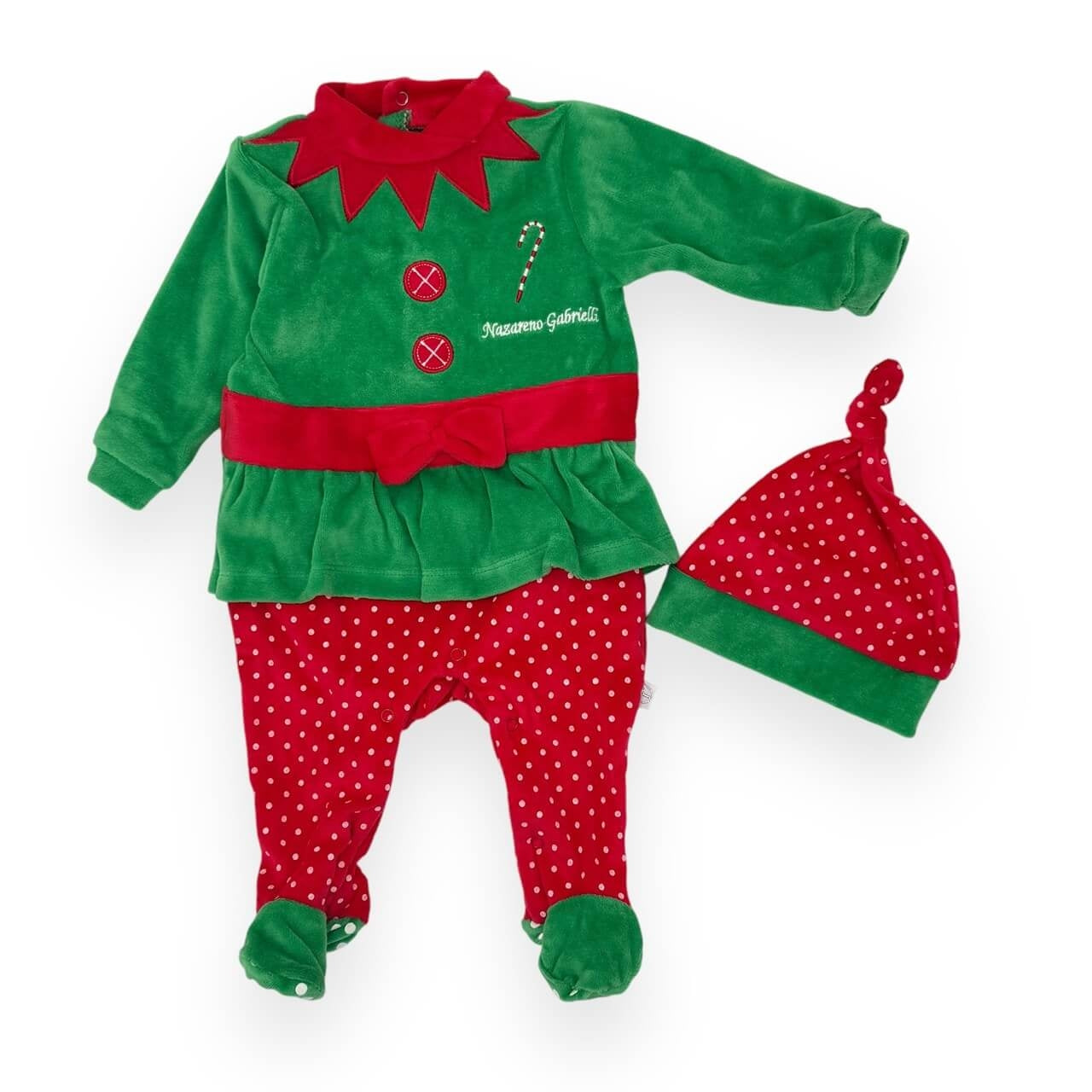 Weihnachtselfen-Baby-Mädchen-Chenille-Strampelanzug