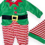 Weihnachtselfen-Baby-Chenille-Strampler