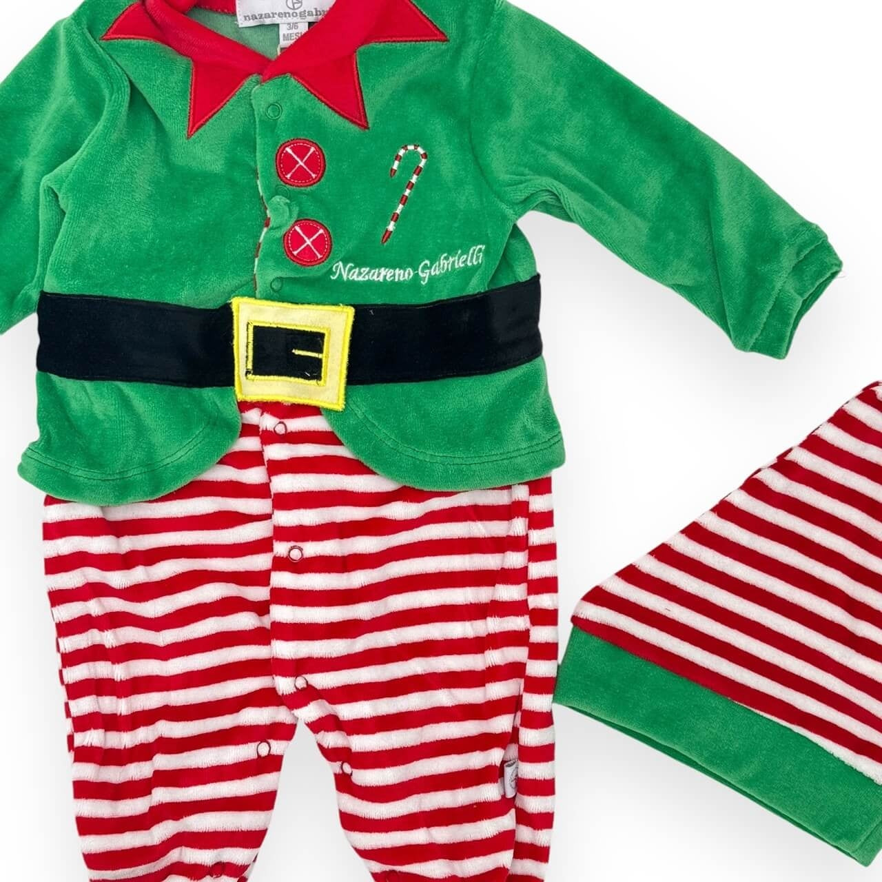 Weihnachtselfen-Baby-Chenille-Strampler