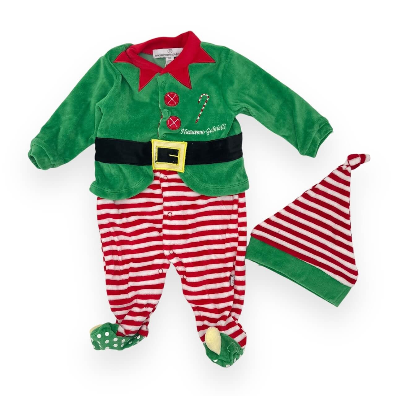 Weihnachtselfen-Baby-Chenille-Strampler