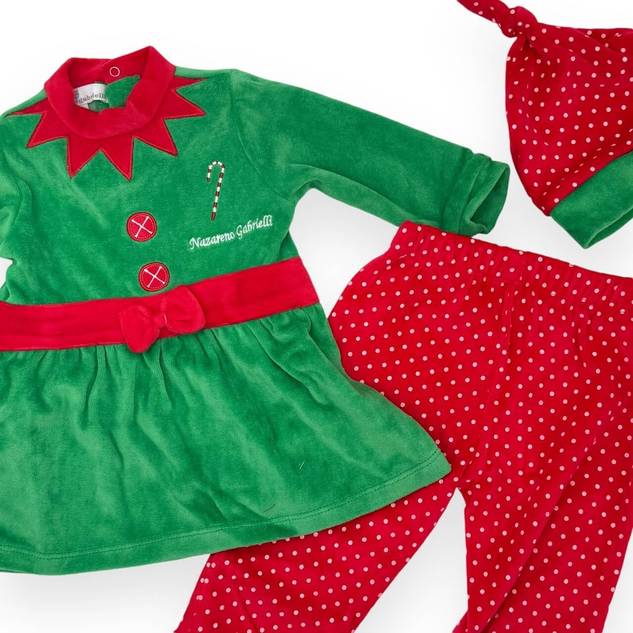 Weihnachtselfen-Baby-Mädchen-Chenille-Strampelanzug