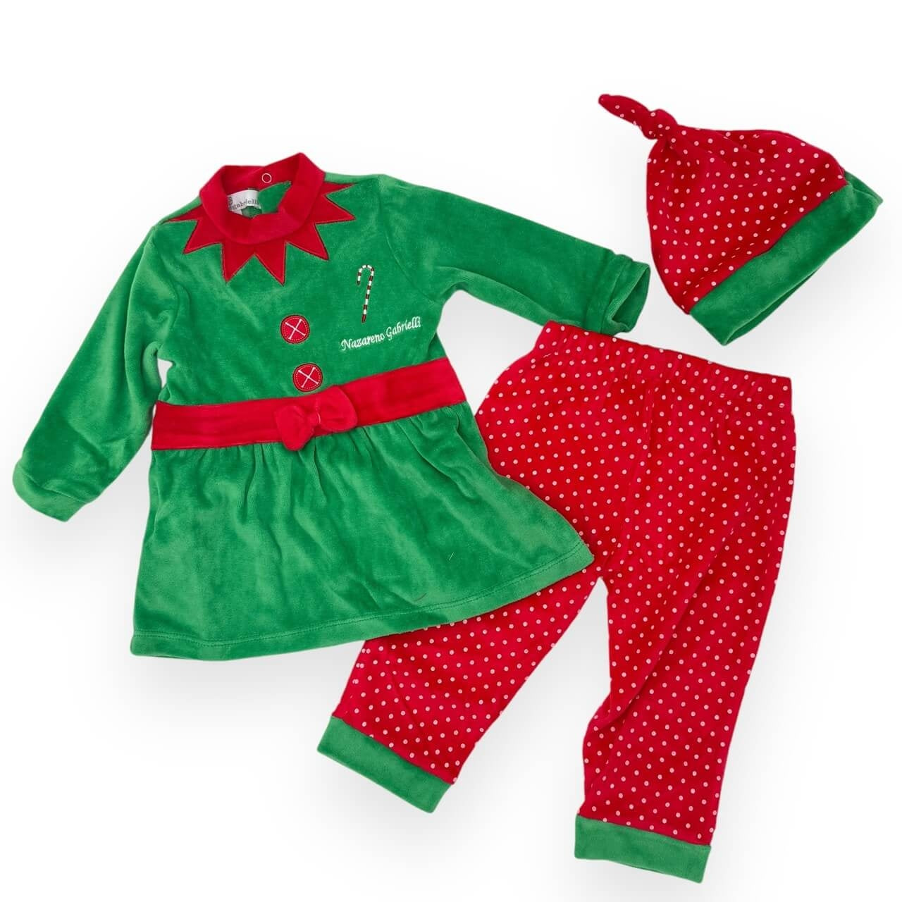 Weihnachtselfen-Baby-Mädchen-Chenille-Strampelanzug