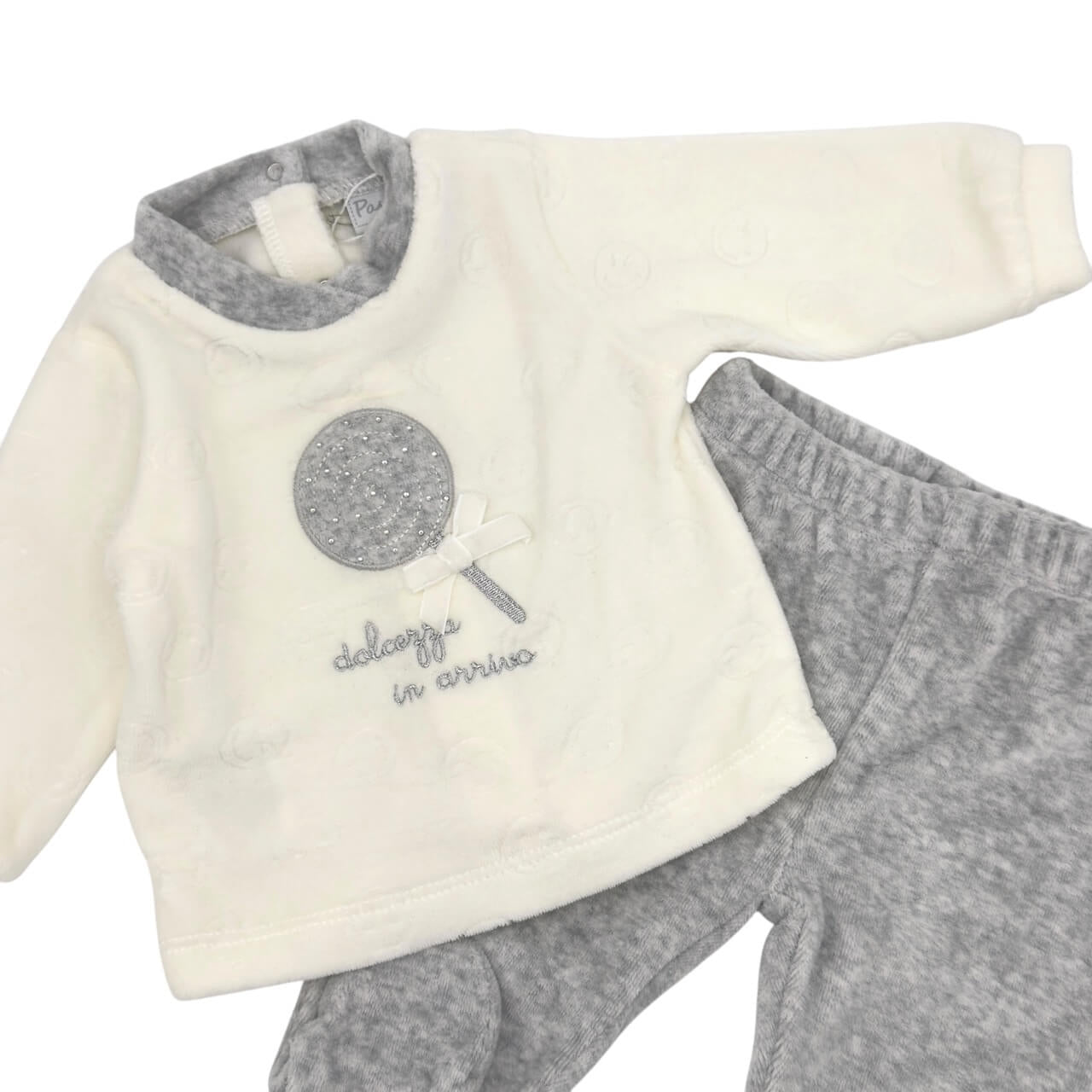 2-teiliger Pastell-Chenille-Onesie