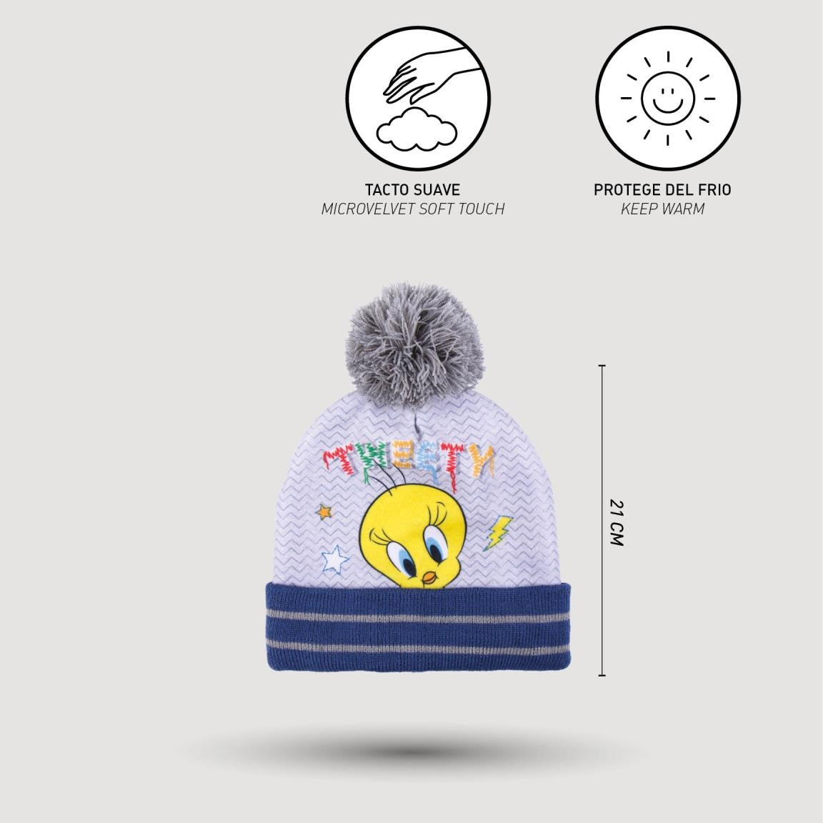 Tweety Looney Tunes Mütze mit Handschuhen