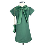 Baby Mädchen Kleid mit Handtasche und Samteinsätzen
