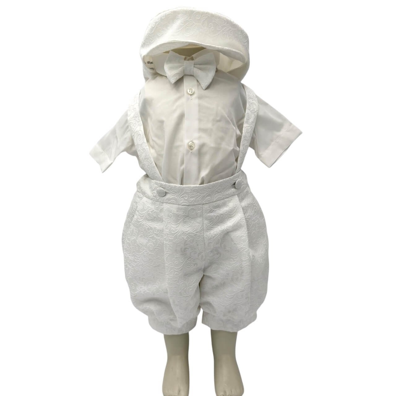 Besticktes Latzkleid aus Satin für Neugeborene