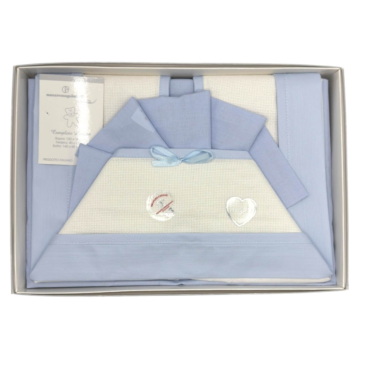 Komplett besticktes Kinderbett/Wiege mit Aida-Stoff aus 100 % Baumwolle