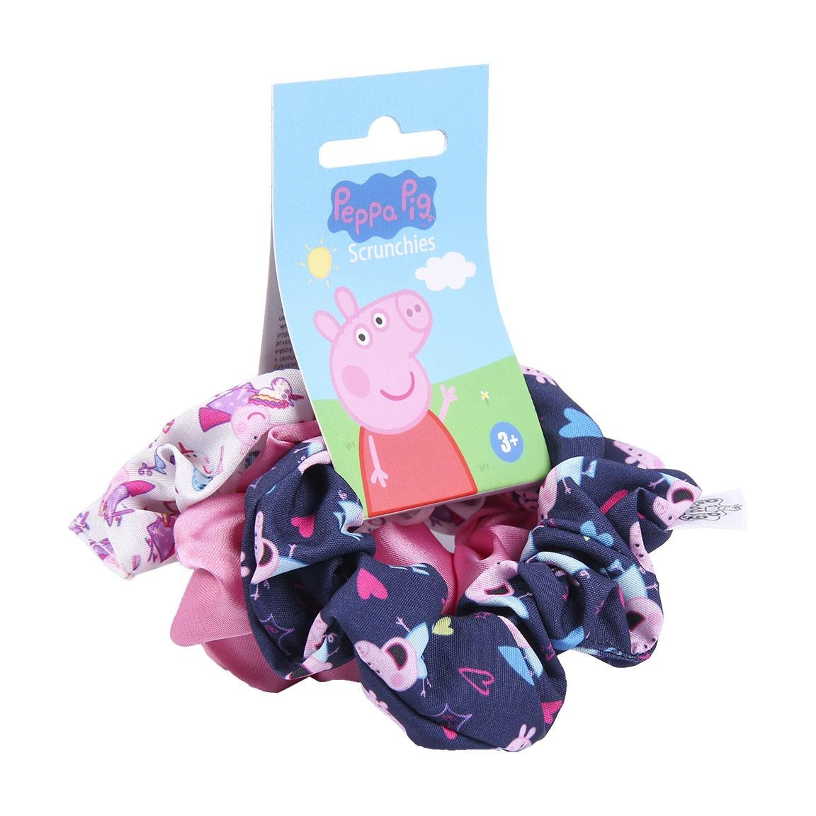 6 Set di elastici da 3 per capelli in tessuto Peppa Pig - Totali 18 pezzi