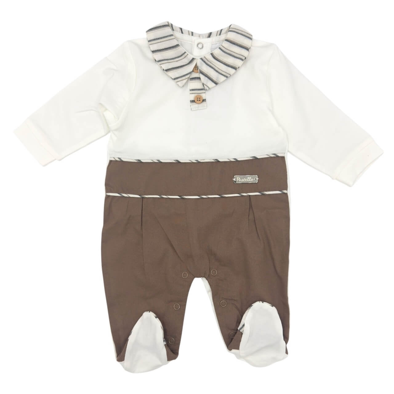 Pastellfarbener Baby-Strampler aus Baumwolle