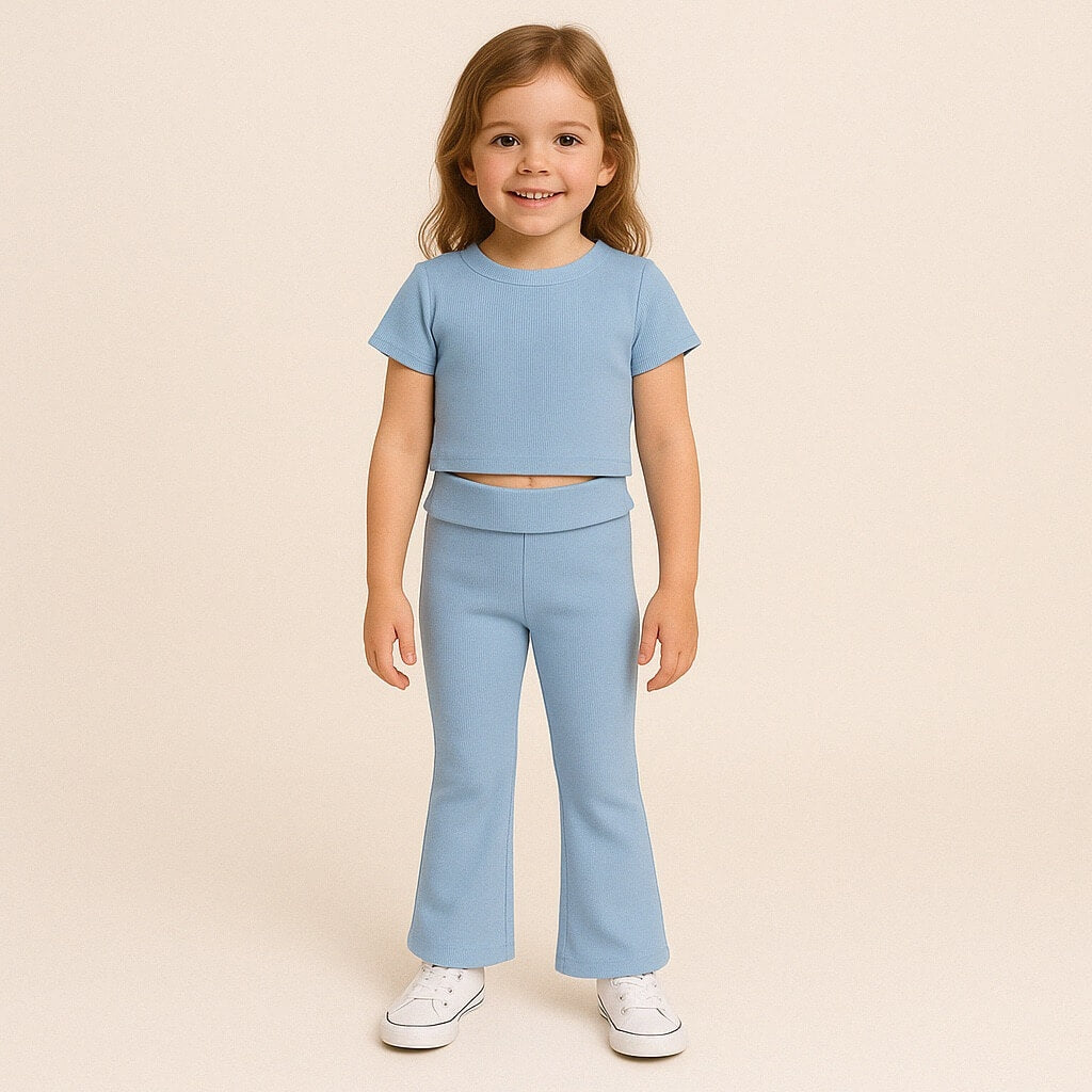 Geripptes Baby-Mädchen-Set