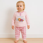Warmer Pyjama aus Baumwolle in Pastelltönen