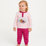 Warmer Pyjama aus Baumwolle in Pastelltönen
