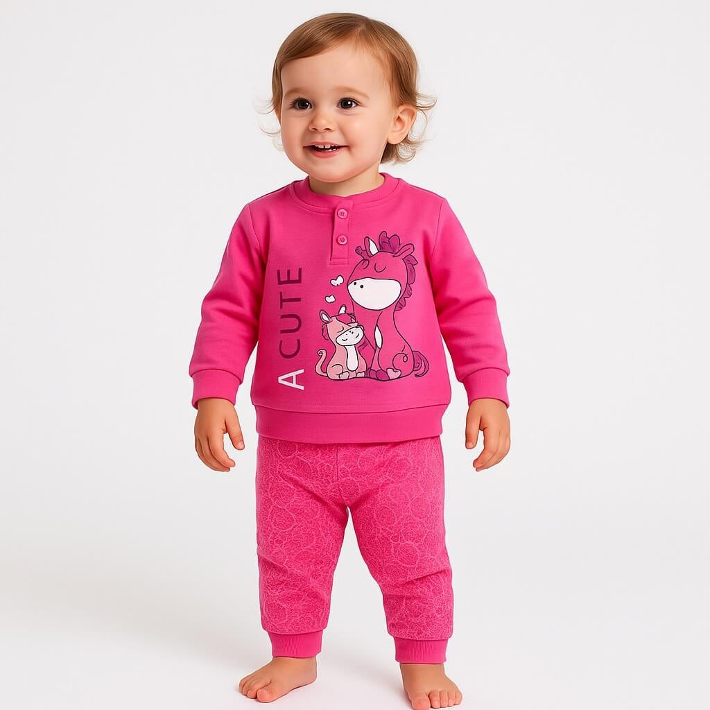 Warmer Pyjama aus Baumwolle in Pastelltönen