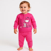 Warmer Pyjama aus Baumwolle in Pastelltönen