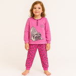 Warmer Pyjama aus Baumwolle in Pastelltönen