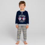 Warmer Pyjama aus Baumwolle in Pastelltönen