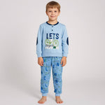 Warmer Pyjama aus Baumwolle in Pastelltönen