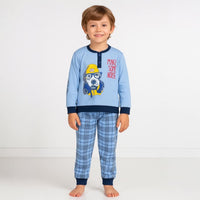 Warmer Pyjama aus Baumwolle in Pastelltönen