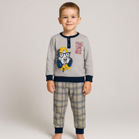 Warmer Pyjama aus Baumwolle in Pastelltönen