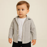 Komplett – Gestreiftes Hemd + Weißes T-Shirt