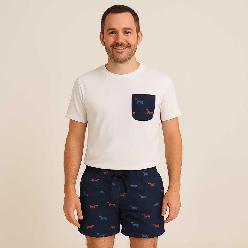 Kompletter Vater-Sohn-Badeanzug + T-Shirt