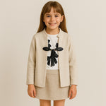 Strickjacke + T-Shirt. Warme Baumwolle 