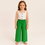 Mädchen-Set mit geknöpftem Oberteil und Hose