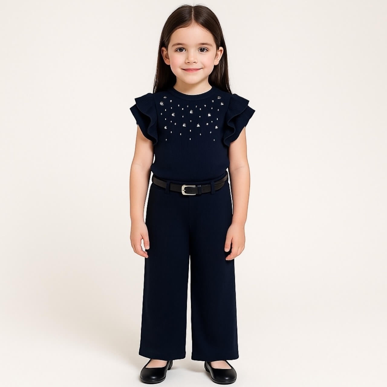 Geripptes Baby-Mädchen-Set