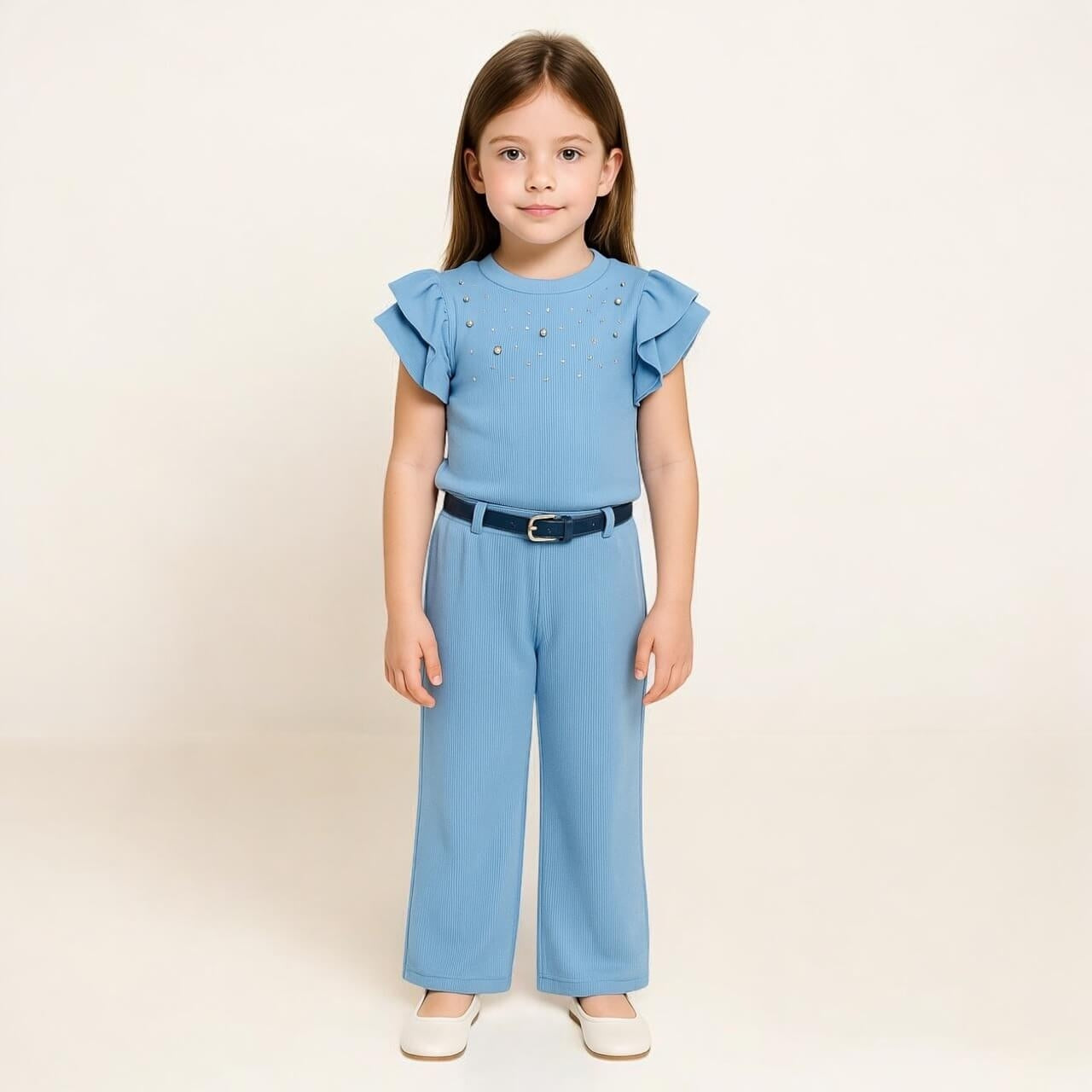 Geripptes Baby-Mädchen-Set