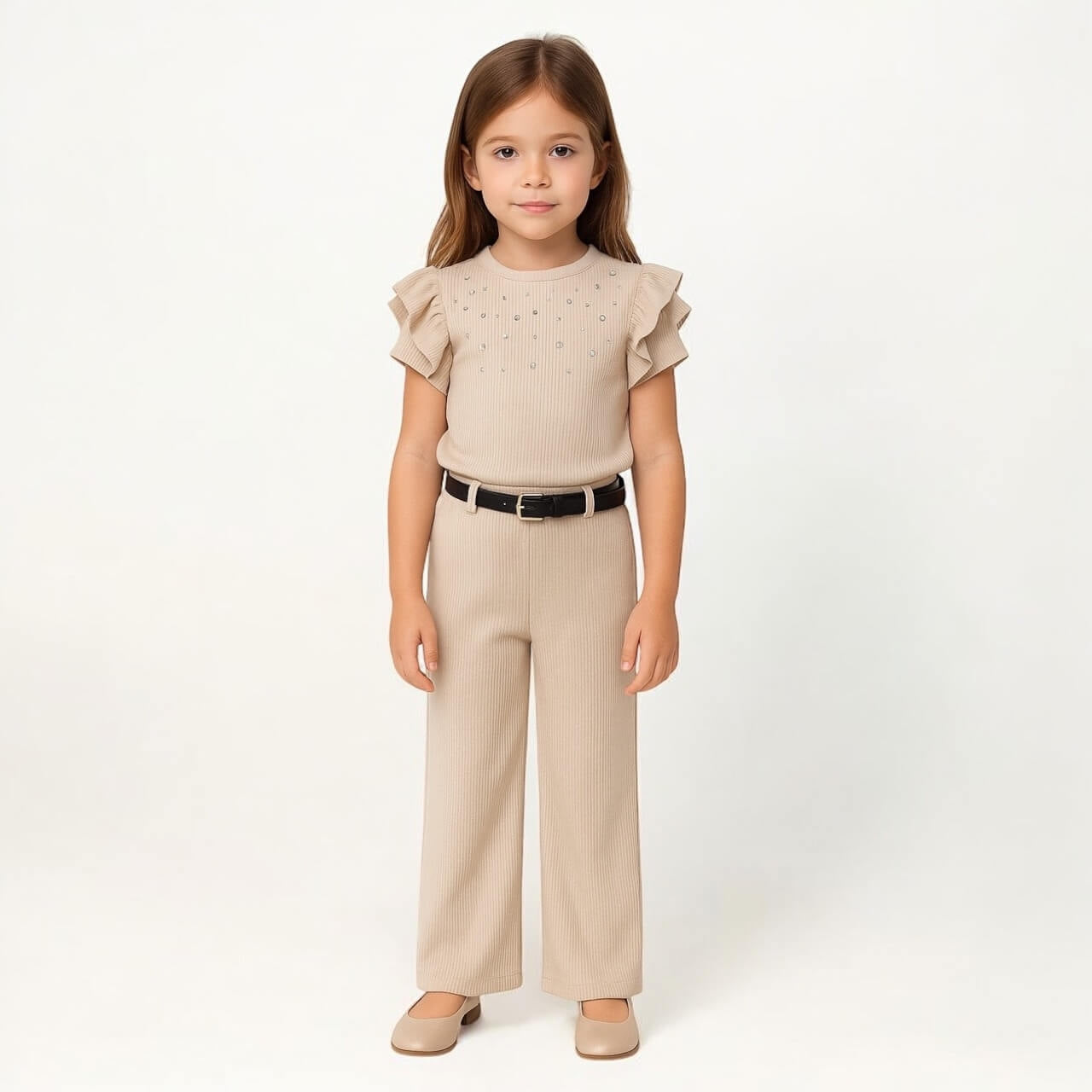 Geripptes Baby-Mädchen-Set