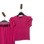 Geripptes Baby-Mädchen-Set