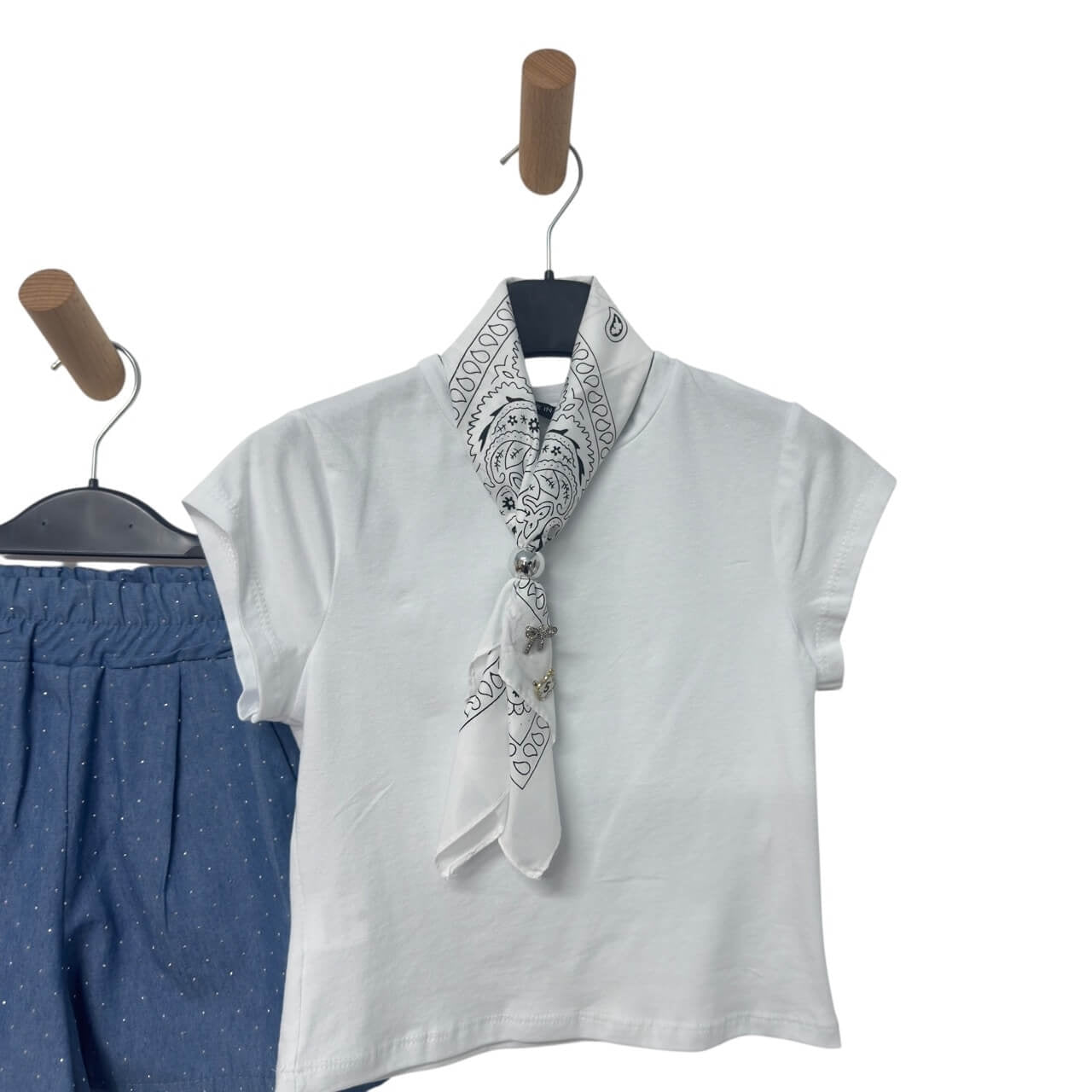 Jeans-Bandana-Outfit für Mädchen