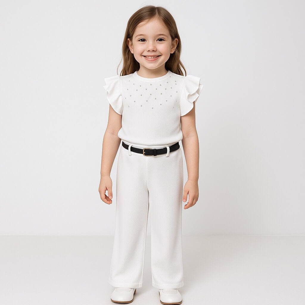Geripptes Baby-Mädchen-Set