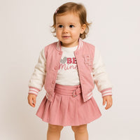3-teiliges Baby-Mädchen-Outfit mit Jacke
