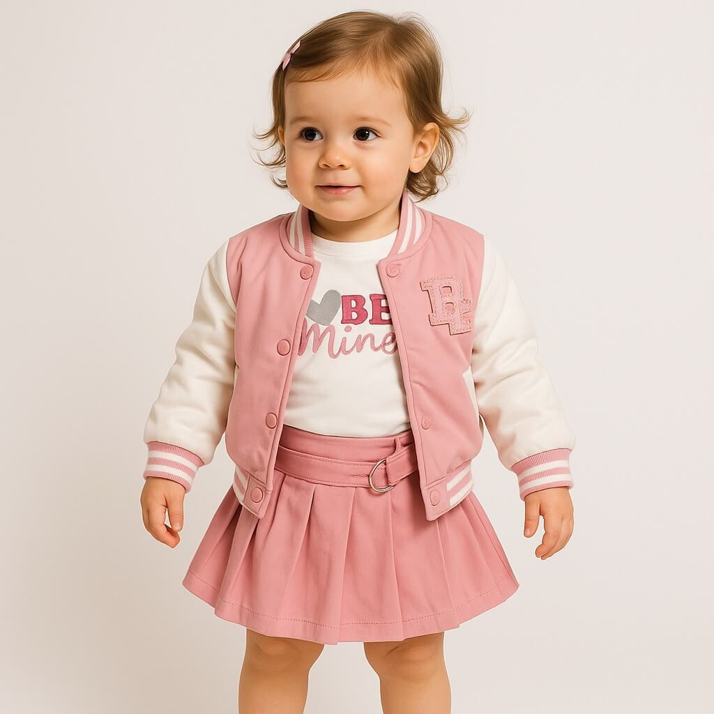 3-teiliges Baby-Mädchen-Outfit mit Jacke
