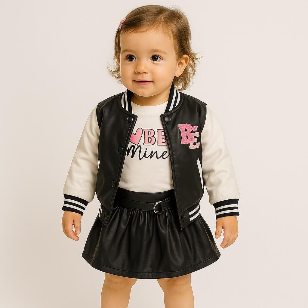 3-teiliges Baby-Mädchen-Outfit mit Jacke