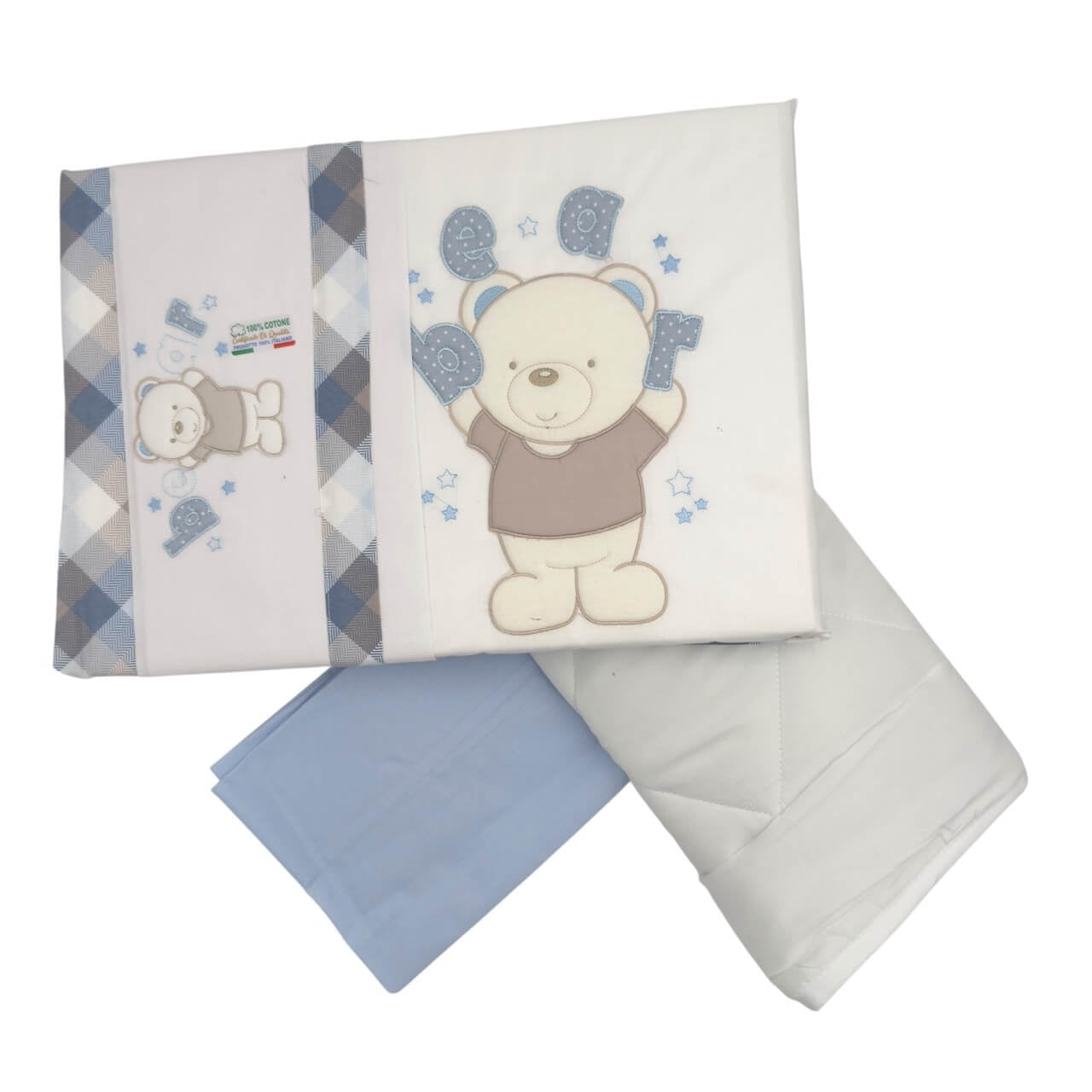 Komplettes Bettwäscheset + abnehmbare Bettdecke + Kinderwagen-Kissenbezug