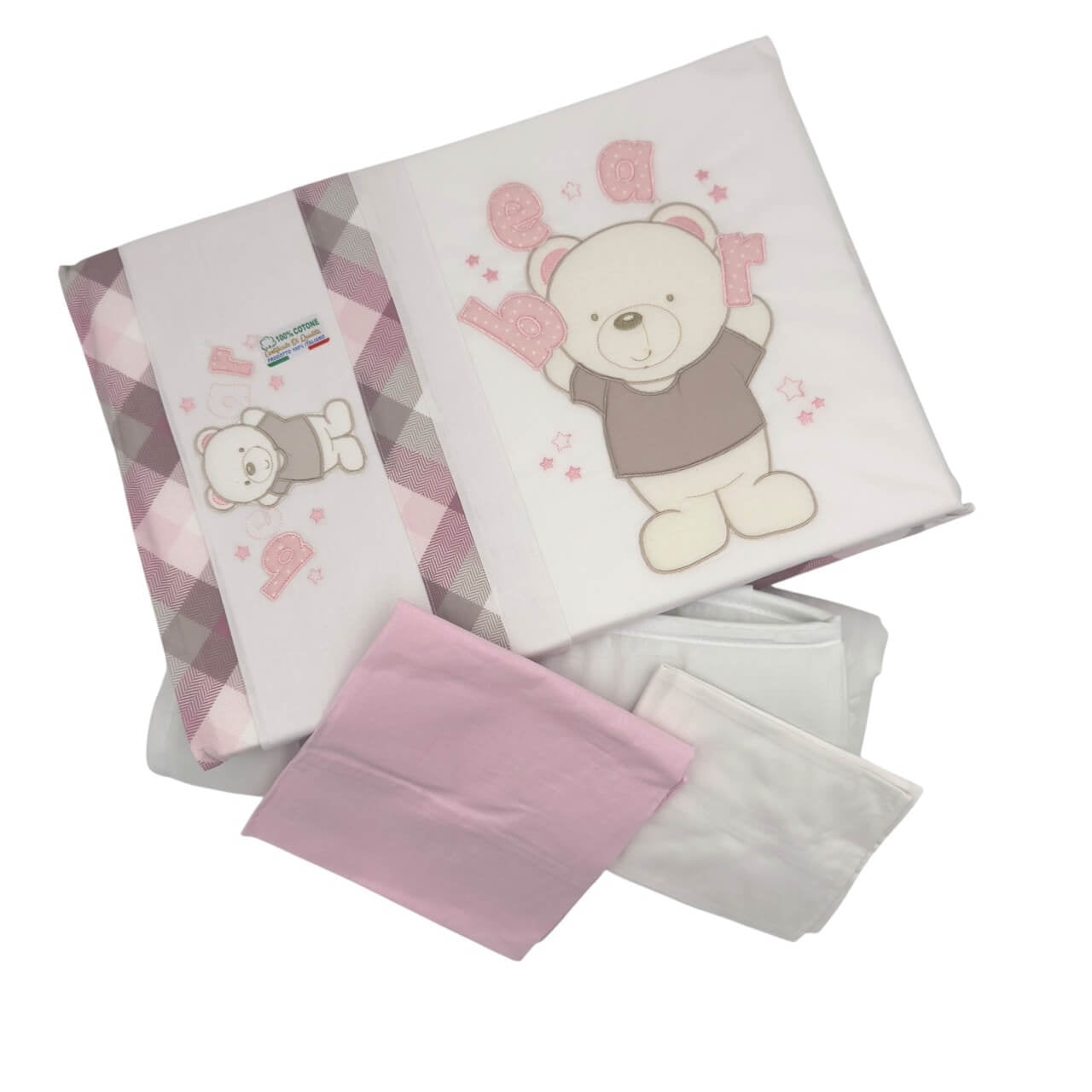 Komplettes Bettwäscheset + abnehmbare Bettdecke + Kinderwagen-Kissenbezug