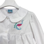 Weiße Grundschulschürze für Mädchen