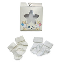 2 warme Baumwollsocken 0/3 Monate