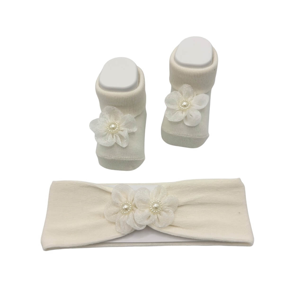 Warmes Baumwoll-Stirnband + Schuhe-Set