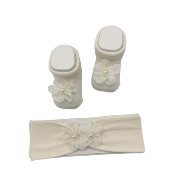 Warmes Baumwoll-Stirnband + Schuhe-Set