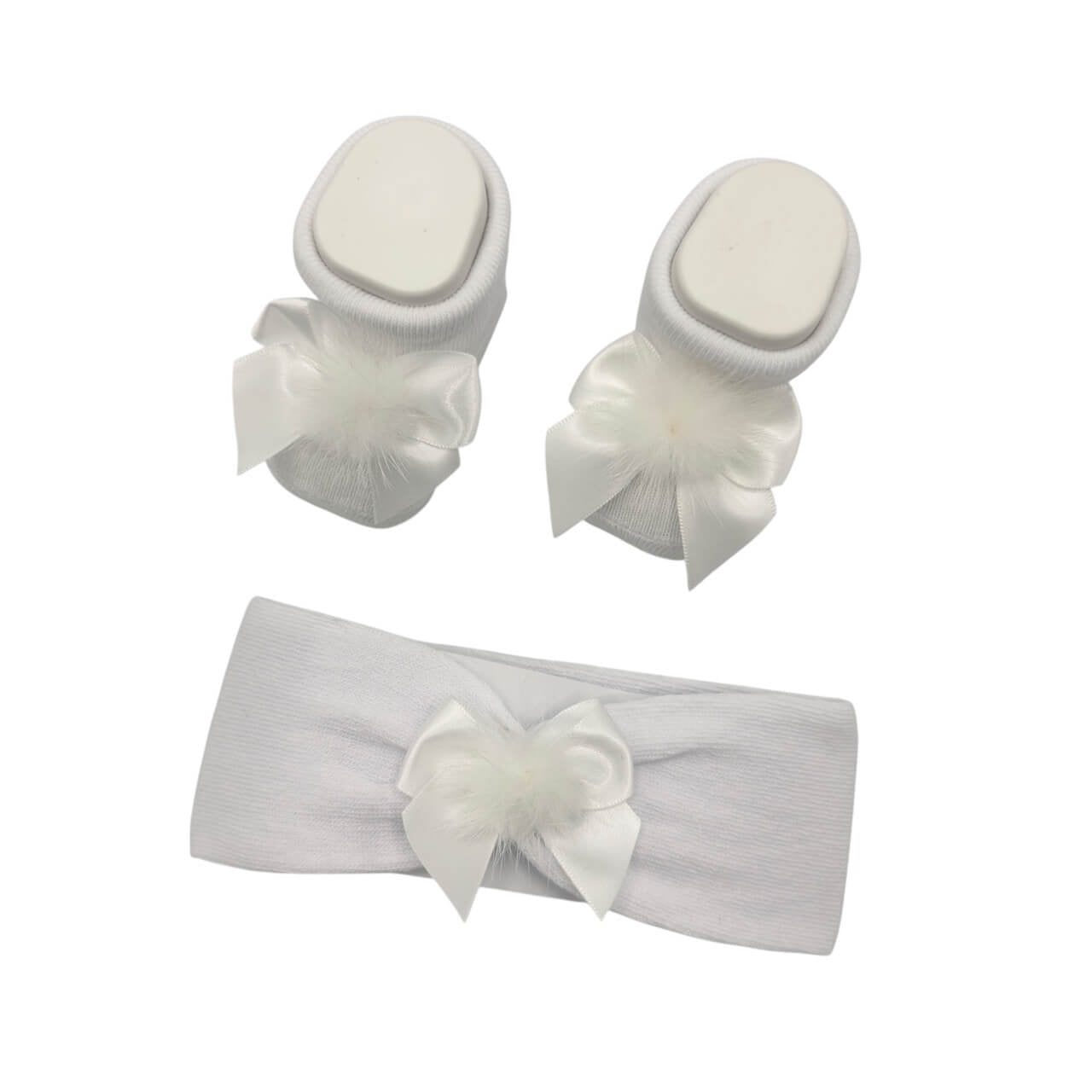 Warmes Baumwoll-Stirnband + Schuhe-Set