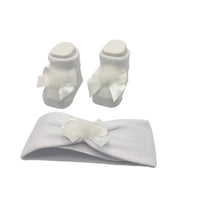 Warmes Baumwoll-Stirnband + Schuhe-Set