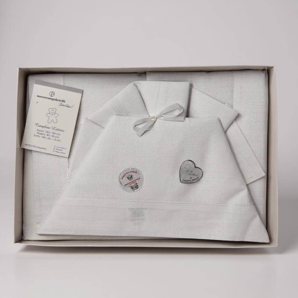 Kinderbett-Set aus 100 % Baumwolle mit Aufdruck und Stickerei